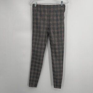ZARA Plaid Slim Fit Trousers - Size M (US), High-Rise, Side Zip